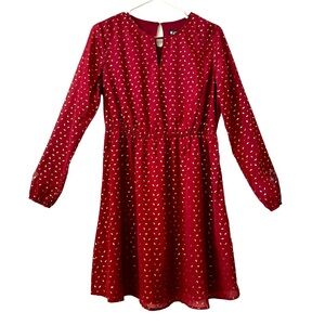 ALLEGRA K Red With Gold Accent Red Mini Long Dress Medium BNWT